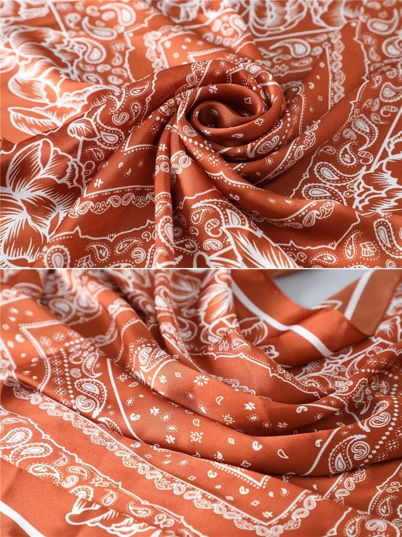 WENLOOY Square Satin Silk Feeling Hair Scarf Headscarf for Women/Men's Necktie Silk Bandanas Pocket Square