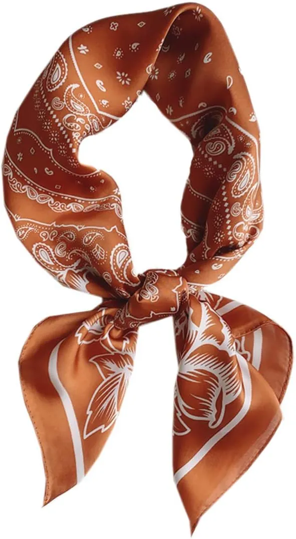 WENLOOY Square Satin Silk Feeling Hair Scarf Headscarf for Women/Men's Necktie Silk Bandanas Pocket Square