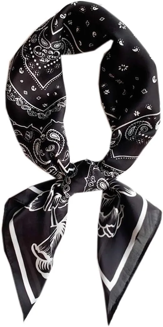 WENLOOY Square Satin Silk Feeling Hair Scarf Headscarf for Women/Men's Necktie Silk Bandanas Pocket Square