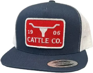WHISKEY BENT HAT CO. Chrisholm - 5-Panel 1983/1906 Cattle Co Logo Longhorn Patch Snapback Hat