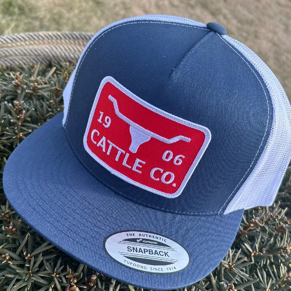 WHISKEY BENT HAT CO. Chrisholm - 5-Panel 1983/1906 Cattle Co Logo Longhorn Patch Snapback Hat