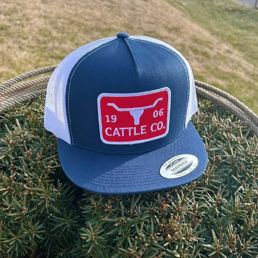 WHISKEY BENT HAT CO. Chrisholm - 5-Panel 1983/1906 Cattle Co Logo Longhorn Patch Snapback Hat