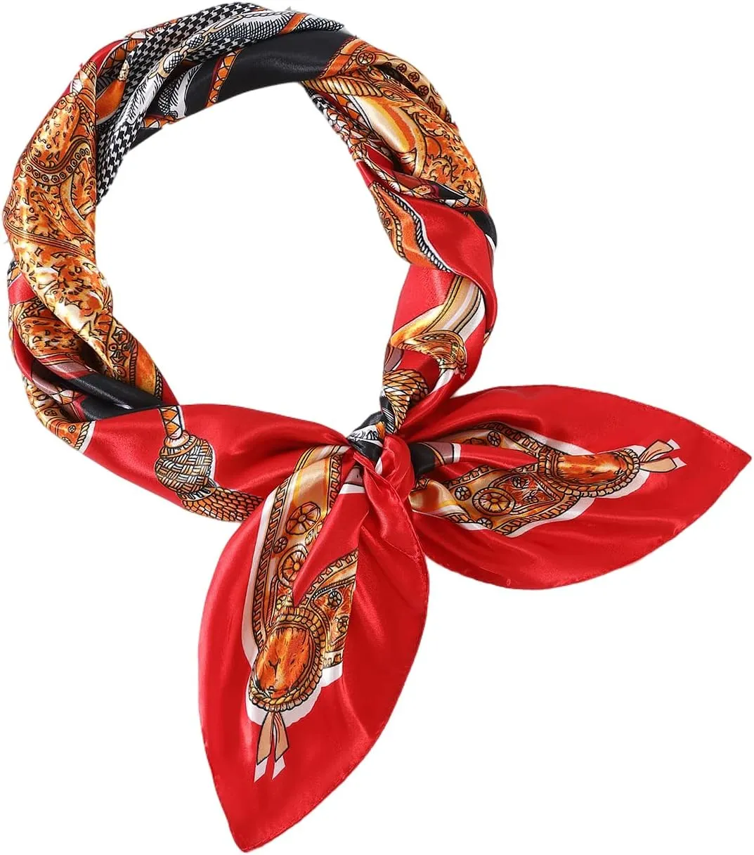 Women's 35" Satin Square Silk Like Hair Scarves and Wraps-Square Silk Head Scarf for wrapping hair