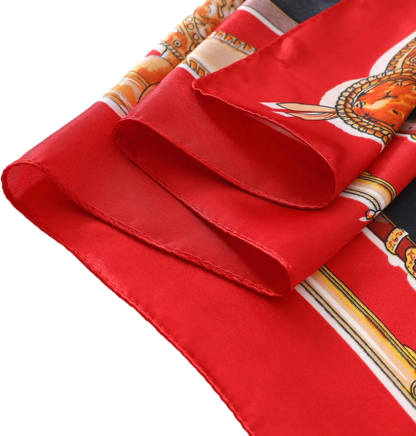 Women's 35" Satin Square Silk Like Hair Scarves and Wraps-Square Silk Head Scarf for wrapping hair