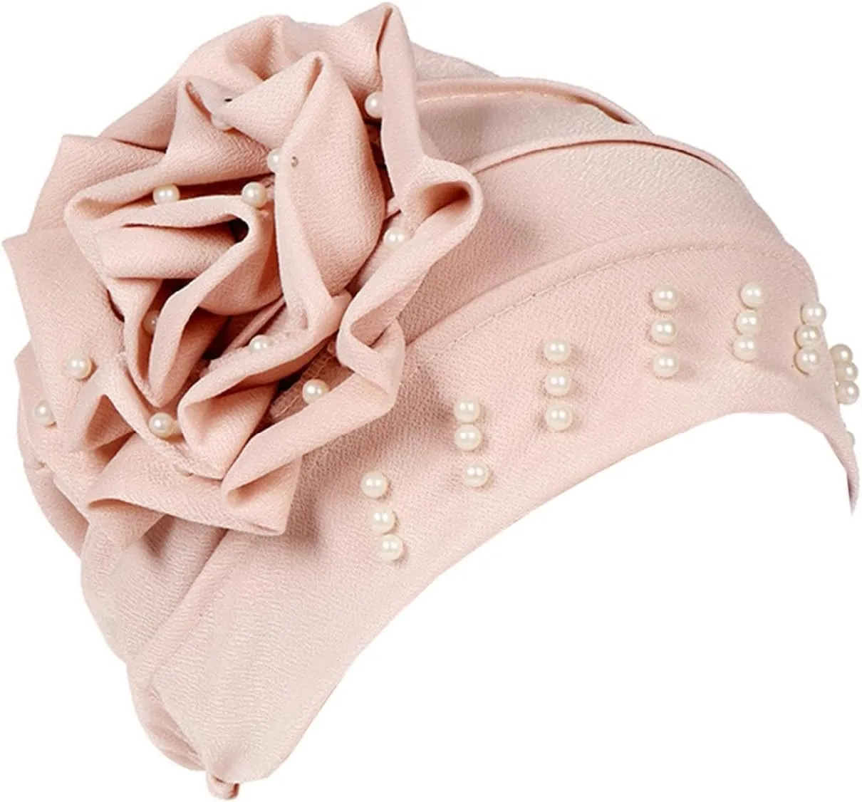 Women's Turban Flower Caps Chemo Headwear Cap Vintage Soft Turbans Beanies Headscarf Elastic Headwrap Hat