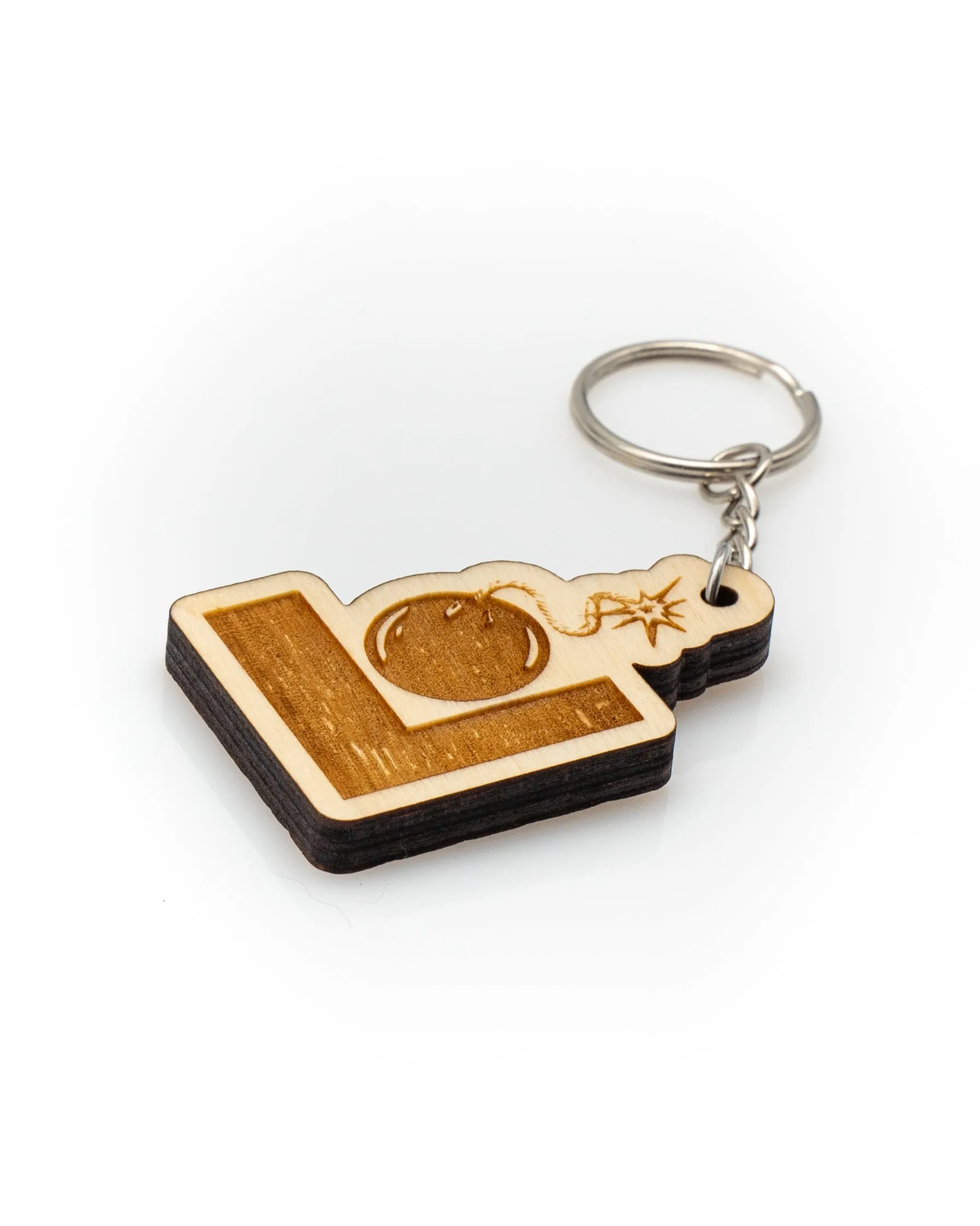 Wooden L-Bomb Keychain