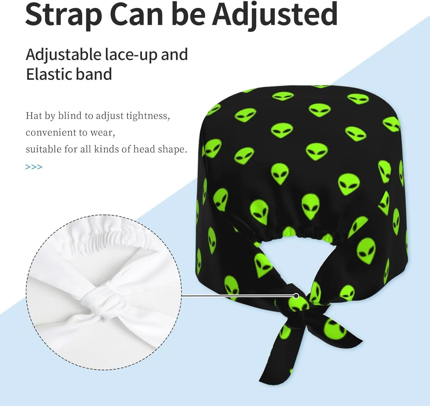 Working Cap Scrub Cap with Sweatband Adjustable Unisex Women Tie Back Hat Nurse Surgical Caps